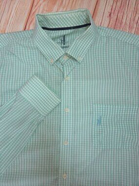 Johnnie-O Green Check Long Sleeve Prep-Formance Shirt XL